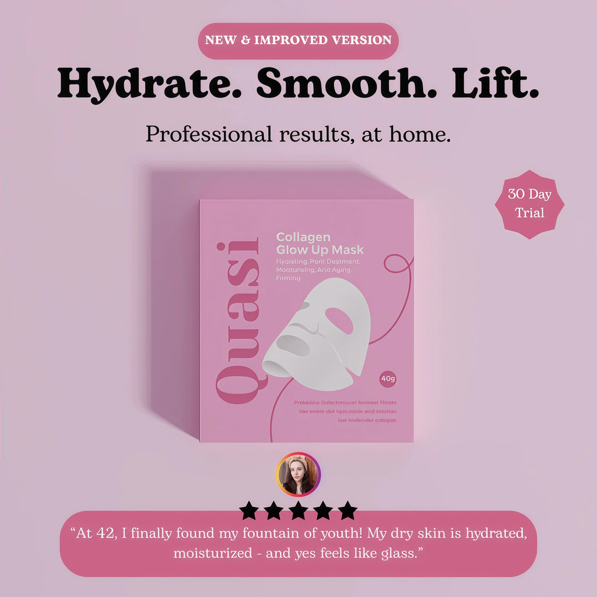 Bio-Collagen Face Mask Overnight – Hydrating Korean Sheet Mask – Niacinamide & Low Molecular Collagen – Firming & Smoothing Skincare for All Skin Types – 4 Masks