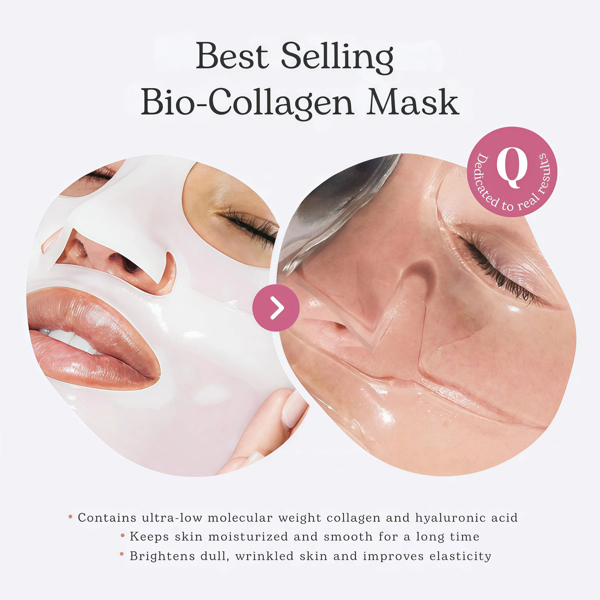 Bio-Collagen Face Mask Overnight – Hydrating Korean Sheet Mask – Niacinamide & Low Molecular Collagen – Firming & Smoothing Skincare for All Skin Types – 4 Masks
