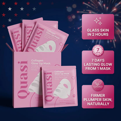Bio-Collagen Face Mask Overnight – Hydrating Korean Sheet Mask – Niacinamide & Low Molecular Collagen – Firming & Smoothing Skincare for All Skin Types – 4 Masks